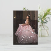 Quinceanera - Hartelijk dank voor uw fotokaart Bedankkaart (Staand voorkant)