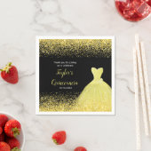 Quinceanera Heldergele Faux Glitter Servet (Insitu)