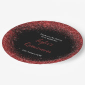 Quinceanera Helderrode Faux Glitter Papieren Bordje (Gekanteld)