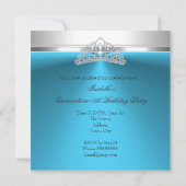 QUINCEANERA High Heels Blue Diamond Tiara Kaart (Achterkant)