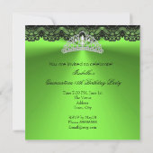 QUINCEANERA High Heels Lime Green Diamond Tiara Kaart (Achterkant)