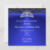 QUINCEANERA High Heels Royal Blue Diamond Tiara Kaart (Achterkant)
