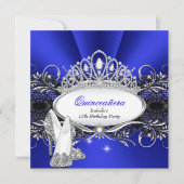 QUINCEANERA High Heels Royal Blue Diamond Tiara Kaart (Voorkant)