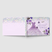 Quinceanera holografische glitter Paarse zoete erw Gastenboek (Volledig)