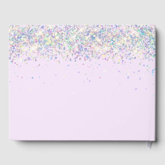 Quinceanera holografische glitter Paarse zoete erw Gastenboek (Achterkant)