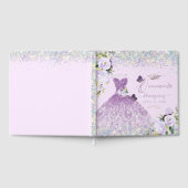 Quinceanera Holographic Confetti Dusty Paars Gastenboek (Volledig)