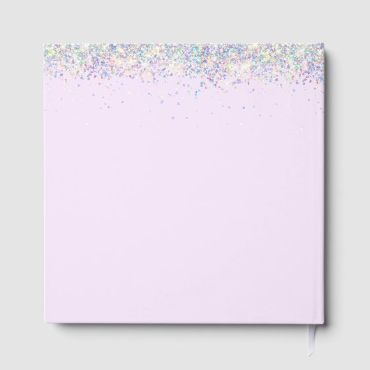 Quinceanera Holographic Confetti Dusty Paars Gastenboek (Achterkant)
