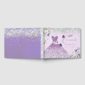 Quinceanera Holographic Confetti Dusty Paars Gastenboek (Volledig)