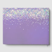 Quinceanera Holographic Confetti Dusty Paars Gastenboek (Achterkant)