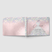 Quinceanera Holographic Confetti White Silver Gastenboek (Volledig)