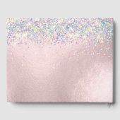 Quinceanera Holographic Confetti White Silver Gastenboek (Achterkant)