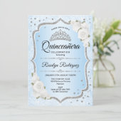Quinceanera - Icy Blue Silver Kaart (Staand voorkant)