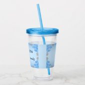 Quinceañera IJsblauw Zilver Winter Sneeuwvlok Acryl Drinkbeker (Links)