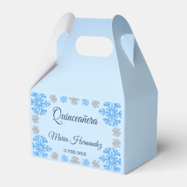 Quinceañera IJsblauw Zilver Winter Sneeuwvlok Bedankdoosjes