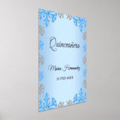 Quinceañera IJsblauw Zilver Winter Sneeuwvlok Folie Afdrukken (Laagn)
