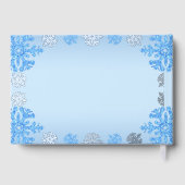 Quinceañera IJsblauw Zilver Winter Sneeuwvlok Gastenboek (Achterkant)