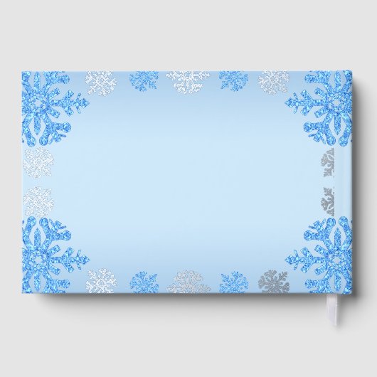 Quinceañera IJsblauw Zilver Winter Sneeuwvlok Gastenboek (Achterkant)