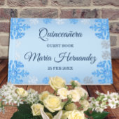 Quinceañera IJsblauw Zilver Winter Sneeuwvlok Gastenboek