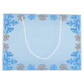 Quinceañera IJsblauw Zilver Winter Sneeuwvlok Groot Cadeauzakje (Achterkant)