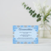 Quinceañera IJsblauw Zilver Winter Sneeuwvlok Informatiekaartje (Staand voorkant)