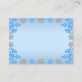 Quinceañera IJsblauw Zilver Winter Sneeuwvlok Informatiekaartje (Achterkant)