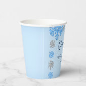 Quinceañera IJsblauw Zilver Winter Sneeuwvlok Papieren Bekers (Rechts)