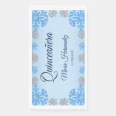Quinceañera IJsblauw Zilver Winter Sneeuwvlok Servet (Voorkant)