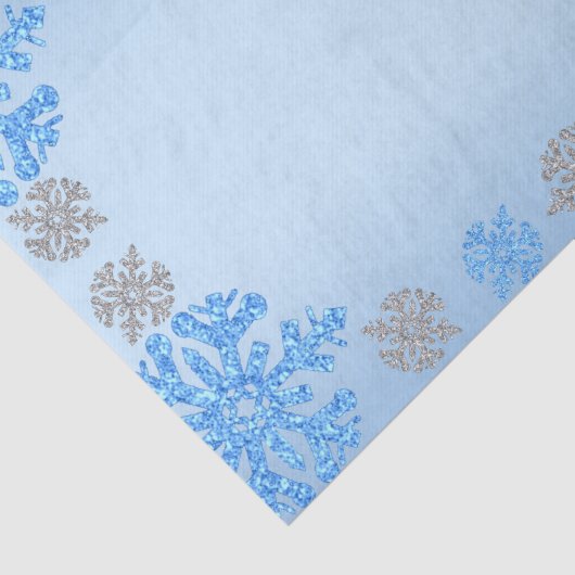 Quinceañera IJsblauw Zilver Winter Sneeuwvlok Tissuepapier (Detail)