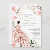 Quinceanera  in Roze Prachtige Blush 15 dagen Kaart (Voorkant)