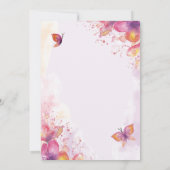 Quinceañera in waterverf met vlinders save the date (Achterkant)