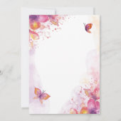Quinceañera in waterverf vlinders RSVP-kaart Kaart (Achterkant)