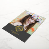 Quinceañera Initials Ornamental Lace Sophisticated Folie Uitnodiging (Gedraaid)