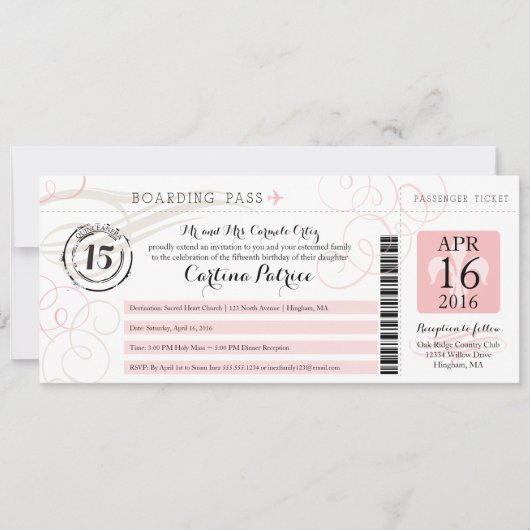 Quinceanera | instapkaart kaart (Voorkant)