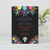 QUINCEAÑERA INVITATIE DIA DE LOS MUERTOS KAART (Staand voorkant)