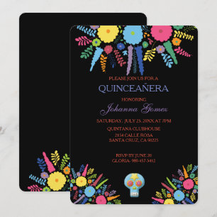 QUINCEAÑERA INVITATIE DIA DE LOS MUERTOS KAART