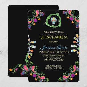 QUINCEAÑERA INVITATIE DIA DE LOS MUERTOS KAART