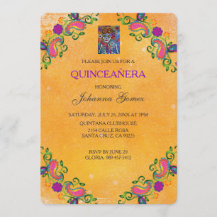 QUINCEAÑERA INVITATIE DIA DE LOS MUERTOS KAART