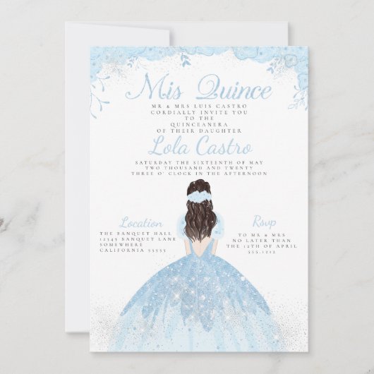 QUINCEANERA-INVITATIE KAART (Voorkant)