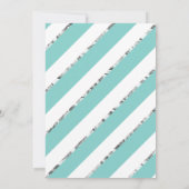 Quinceañera Invitation, Aqua, Silver, Crown Kaart (Achterkant)