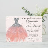 Quinceanera Invitation, Birthday Invite for sweet Aankondiging (Staand voorkant)
