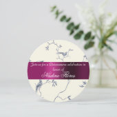 Quinceanera Invitation, Burgundy en Ivory Kaart (Staand voorkant)