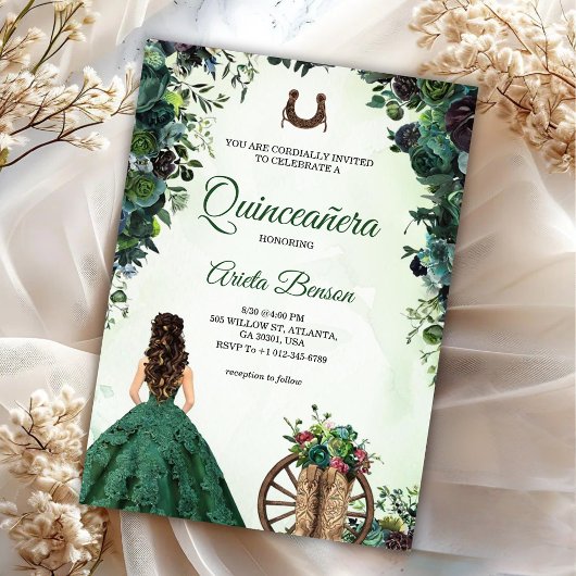 Quinceañera invitation card featuring a girl kaart