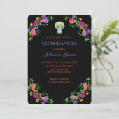 QUINCEAÑERA INVITATION DIA DE LOS MUERTOS KAART (Staand voorkant)