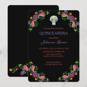 QUINCEAÑERA INVITATION DIA DE LOS MUERTOS KAART