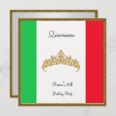 Quinceanera Invitation Mexico Flag Kaart (Voorkant / Achterkant)