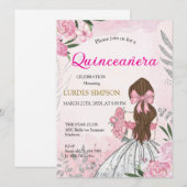  Quinceañera invitation Pink  Kaart (Voorkant / Achterkant)