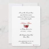 Quinceanera Invitation Red Pink Roses, ras Kaart (Achterkant)
