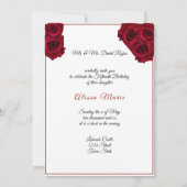 Quinceanera Invitation  Red Roses Kaart (Achterkant)