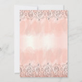 Quinceanera Invitation roos Gold, 15e verjaardag Kaart (Achterkant)