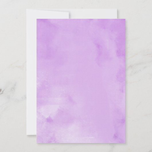 Quinceanera Invitation Zilveren Paarse Bloemen Gow Kaart (Achterkant)